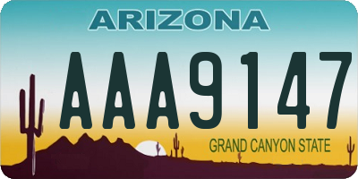 AZ license plate AAA9147