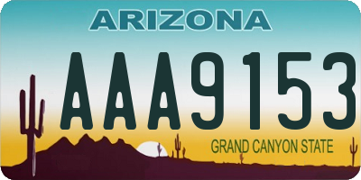 AZ license plate AAA9153