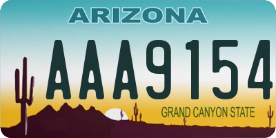 AZ license plate AAA9154