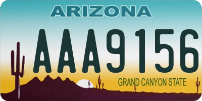 AZ license plate AAA9156