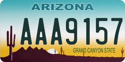 AZ license plate AAA9157