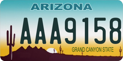 AZ license plate AAA9158