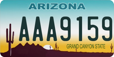 AZ license plate AAA9159