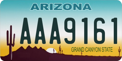 AZ license plate AAA9161