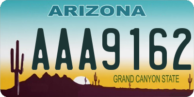 AZ license plate AAA9162