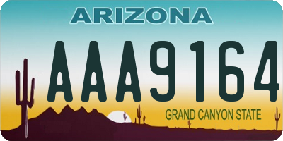 AZ license plate AAA9164