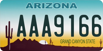 AZ license plate AAA9166