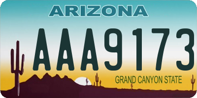 AZ license plate AAA9173