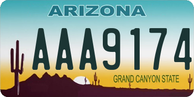 AZ license plate AAA9174