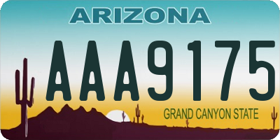 AZ license plate AAA9175