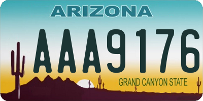 AZ license plate AAA9176