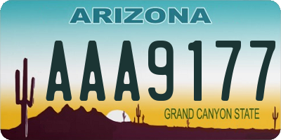 AZ license plate AAA9177