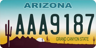 AZ license plate AAA9187