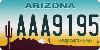 AZ license plate AAA9195