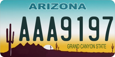 AZ license plate AAA9197