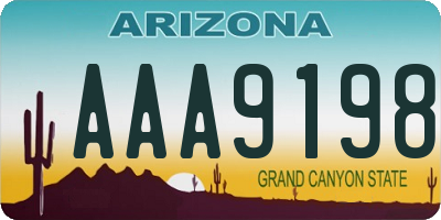 AZ license plate AAA9198