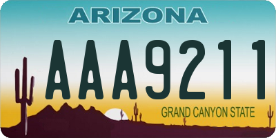 AZ license plate AAA9211