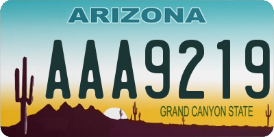 AZ license plate AAA9219