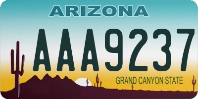 AZ license plate AAA9237