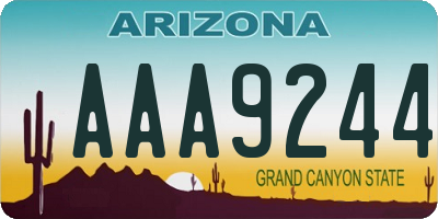 AZ license plate AAA9244