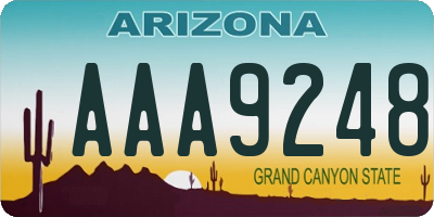 AZ license plate AAA9248