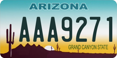 AZ license plate AAA9271