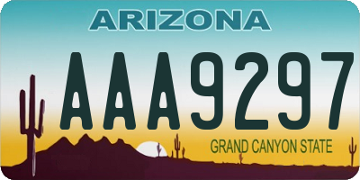 AZ license plate AAA9297