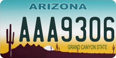 AZ license plate AAA9306