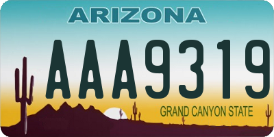 AZ license plate AAA9319