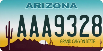 AZ license plate AAA9328