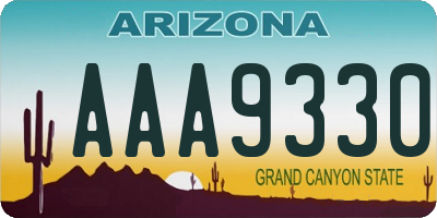 AZ license plate AAA9330