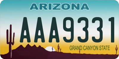 AZ license plate AAA9331