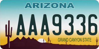 AZ license plate AAA9336