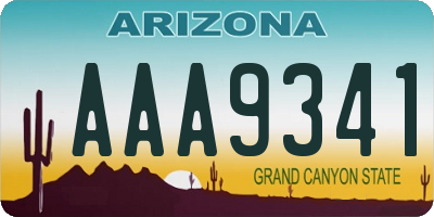 AZ license plate AAA9341