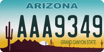 AZ license plate AAA9349