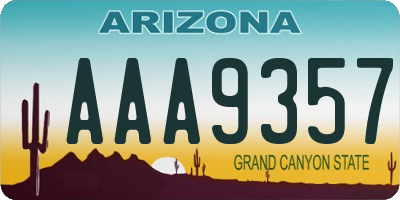 AZ license plate AAA9357