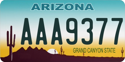 AZ license plate AAA9377