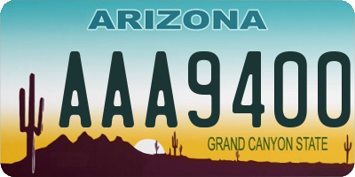 AZ license plate AAA9400