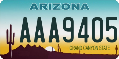 AZ license plate AAA9405