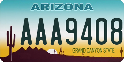 AZ license plate AAA9408