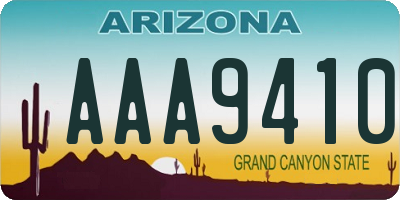 AZ license plate AAA9410