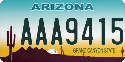 AZ license plate AAA9415