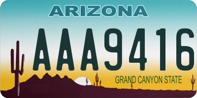 AZ license plate AAA9416