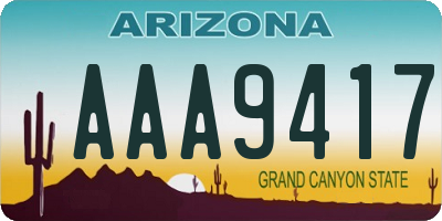 AZ license plate AAA9417