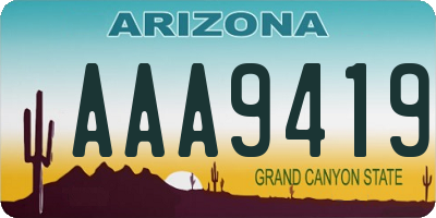 AZ license plate AAA9419