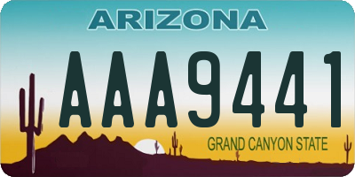 AZ license plate AAA9441