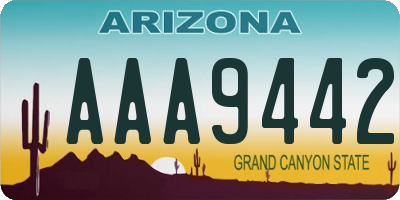 AZ license plate AAA9442