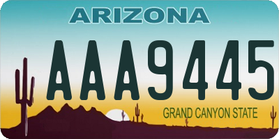 AZ license plate AAA9445