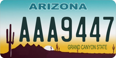 AZ license plate AAA9447