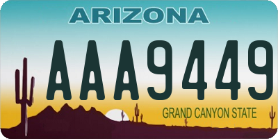 AZ license plate AAA9449